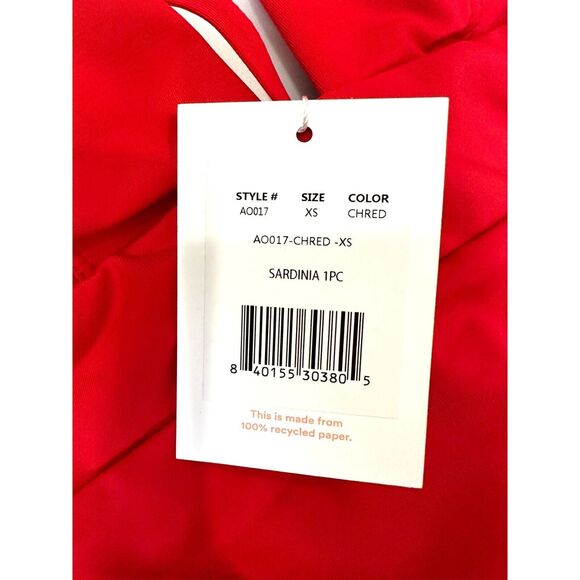 Andie Swim The Sardinia Cherry Red Minimalist Compressive One Piece NWT XS - Picture 4 of 6